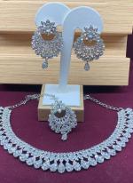 Silver Adorable Diamond Studded Necklace Design